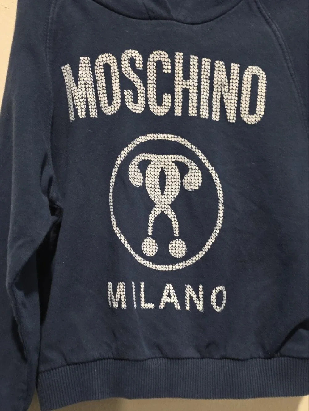 Moschino Kids Navy Logo Hoodie - Milano Sweatshirt 2017 Jeremy Scott Size 4